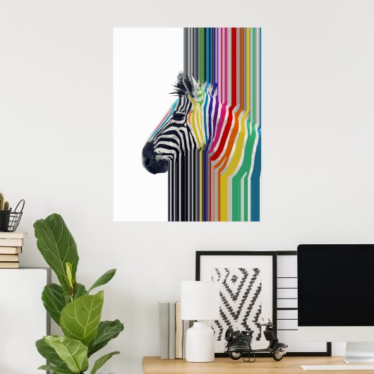 Kleurrijke trilstrips voor Zebra Poster (Thuiskantoor)