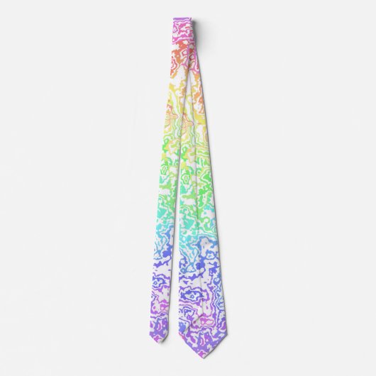 Kleurrijke Trippy Boho Hippie Groovy Regenboog Mar Stropdas (Achterkant)