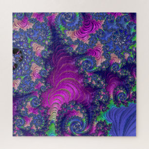 Kleurrijke Trippy Boho Jewel Tone Regenboog Fracta Legpuzzel