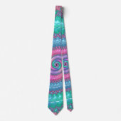 Kleurrijke Trippy Funky Jewel Tone Spiral Fractal Stropdas (Voorkant)