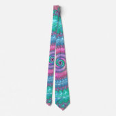 Kleurrijke Trippy Funky Jewel Tone Spiral Fractal Stropdas (Achterkant)