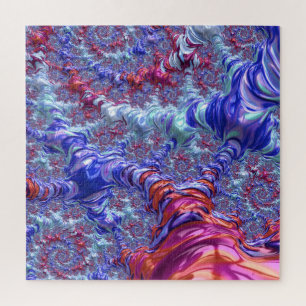 Kleurrijke Trippy Groovy Digitale Abstracte Fracta Legpuzzel