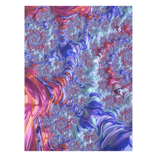 Kleurrijke Trippy Groovy Digitale Abstracte Fracta Tafelkleed (Voorkant)