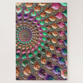 Kleurrijke Trippy Groovy Levendige Spiraalvormige  Legpuzzel