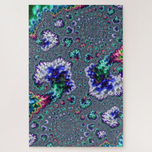 Kleurrijke Trippy Groovy Spiraal Abstracte Fractal Legpuzzel