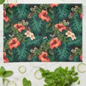 Kleurrijke Tropical Paradise Hawaii Aloha Bloemen Theedoek (Gevouwen)