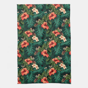 Kleurrijke Tropical Paradise Hawaii Aloha Bloemen Theedoek