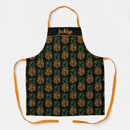 Kleurrijke Tropische Ananas Ontwerp voor Foodies Schort (Voorkant)
