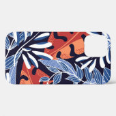 Kleurrijke tropische bladeren blauwe achtergrond Case-Mate iPhone case (Achterkant (horizontaal))