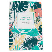 Kleurrijke tropische bladeren collage medium cadeauzakje (Voorkant)