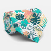 Kleurrijke tropische bladeren collage stropdas (Opgerold)
