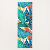 Kleurrijke tropische bladeren, exotisch patroonont yogamat (Achterkant)