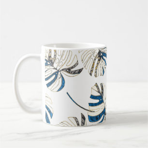 Kleurrijke tropische bladeren, modern patroon. koffiemok
