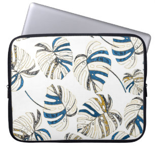 Kleurrijke tropische bladeren, modern patroon. laptop sleeve