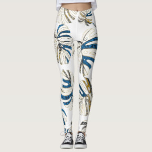 Kleurrijke tropische bladeren, modern patroon. leggings