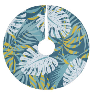 Kleurrijke tropische bladeren, origineel abstract  kerstboom rok