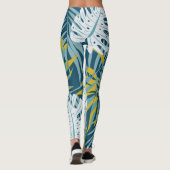 Kleurrijke tropische bladeren, origineel abstract leggings (Achterkant)