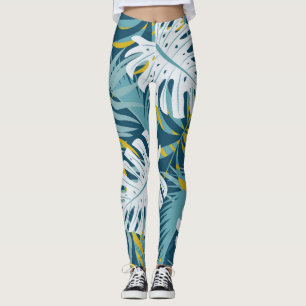Kleurrijke tropische bladeren, origineel abstract  leggings