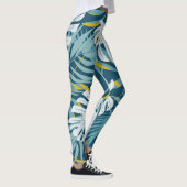 Kleurrijke tropische bladeren, origineel abstract leggings (Rechts)
