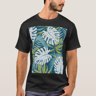 Kleurrijke tropische bladeren, origineel abstract t-shirt