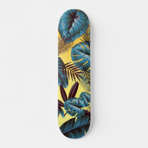 Kleurrijke tropische bladeren skateboard