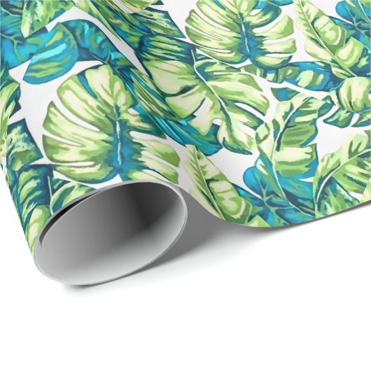 kleurrijke tropische bladeren van bananen en van M Cadeaupapier (Rol Hoek)