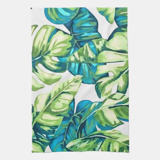kleurrijke tropische bladeren van bananen en van M Theedoek (Verticaal)