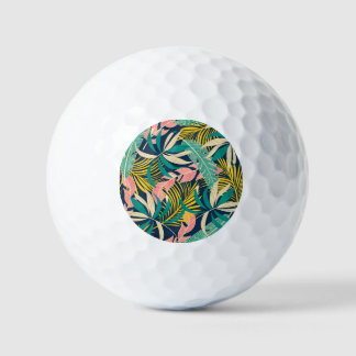 Kleurrijke tropische bladeren: zomerpatroon. golfballen