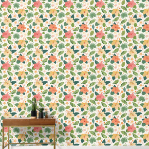 Kleurrijke tropische bloemen behang