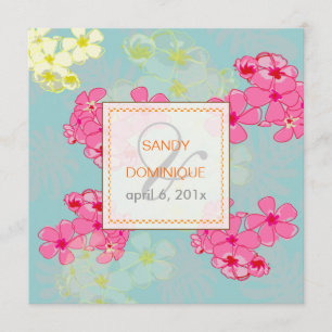 Kleurrijke tropische bloemen/foliage-uitvindingen kaart