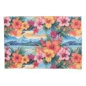 Kleurrijke tropische bloemen & landschap kussensloop (Voorkant)