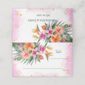 Kleurrijke Tropische Bloemen Roze & Oranje Bruilof (Buitenkant ongevouwen)