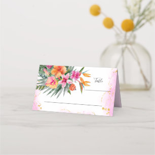 Kleurrijke Tropische Bloemen Roze & Oranje Bruilof