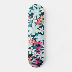 Kleurrijke tropische bloemen skateboard