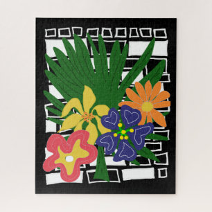Kleurrijke Tropische Bloemkunst Legpuzzel