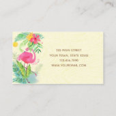 Kleurrijke tropische Floral en Flamingo Visitekaartje (Achterkant)