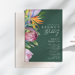 Kleurrijke tropische Floral Green Brunch en Bubb Kaart