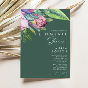 Kleurrijke tropische Floral Green Lingerie Showe Kaart
