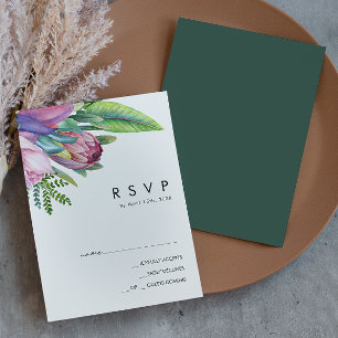 Kleurrijke tropische Floral   Groene RSVP-kaart RSVP Kaartje