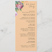 Kleurrijke tropische Floral | Peach Wedding Progra Programma (Achterkant)