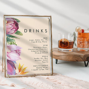 Kleurrijke tropische Floral   Perzikweduwen-Drinke Poster