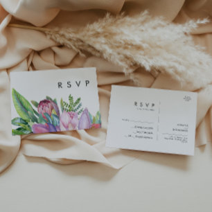 Kleurrijke tropische Floral RSVP-Briefkaart voor Briefkaart