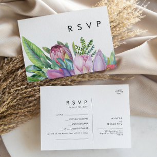 Kleurrijke tropische Floral Song Request RSVP Briefkaart