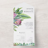 Kleurrijke tropische Floral | Verzegeling en verze All In One Uitnodiging (Binnen)