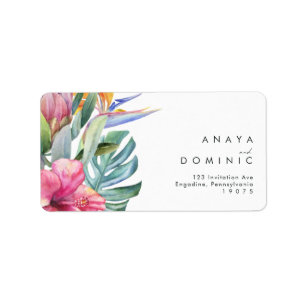 Kleurrijke tropische Floral Weddenschap RSVP-adr Etiket
