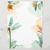 Kleurrijke tropische Floral Wedding Menu (Achterkant)