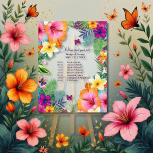 Kleurrijke tropische Hawaiiaanse Bloemen bruiloft Acryl Bord