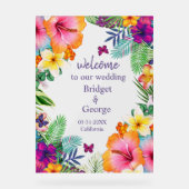 Kleurrijke tropische Hawaiiaanse Bloemen Huwelijk Acryl Bord (Voorkant)