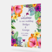 Kleurrijke tropische Hawaiiaanse Bloemen Huwelijk Acryl Bord (Hoek)