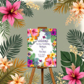 Kleurrijke tropische Hawaiiaanse Bloemen Huwelijk Acryl Bord